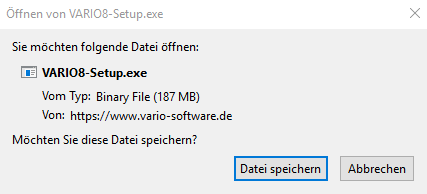 Download-VARIO-Setup-Datei speichern