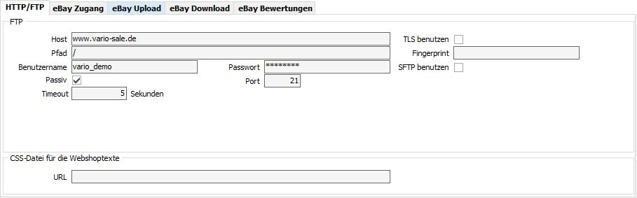 eBay HTTP/FTP einrichten