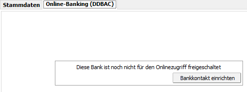 Bankkontakt einrichten DDBAC