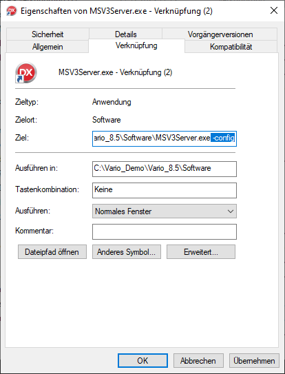 MSV3-Server Konfiguration